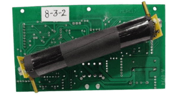 Back view of a replacement PCB Motherboard for servicing dairy testing equipment.